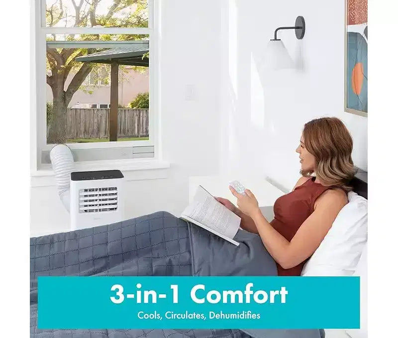 SereneLife Compact Freestanding Portable Air Conditioner - White