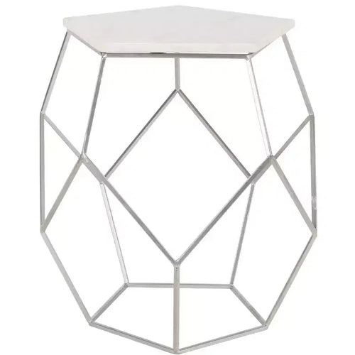 Abella Pentagon Accent Table - FOX4515 - Silver - Safavieh Couture
