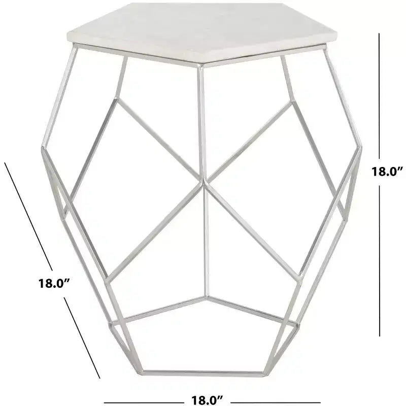 Mesa auxiliar Abella Pentagon - FOX4515 - Plateado - Safavieh Couture