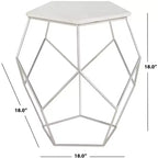 Mesa auxiliar Abella Pentagon - FOX4515 - Plateado - Safavieh Couture