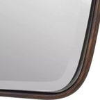 Espejo de pared rectangular Uttermost para tocador, moderno, biselado, con marco de bronce oscuro, de 54 cm de ancho para baño, dormitorio o sala de estar