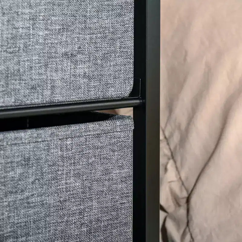 HOMCOM Cómoda de tela de 5 cajones, torre organizadora de almacenamiento de 4 niveles con estructura de acero para pasillo, dormitorio y armario