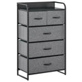 HOMCOM 5-Drawer Fabric Dresser Tower, 4-Tier Storage Organizer with Steel Frame for Hallway, Bedroom and Closet