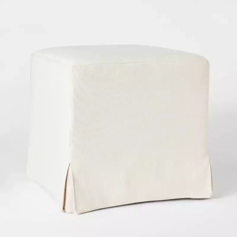 Lynwood Slipcover Cube Ottoman - Threshold designed with Studio McGee