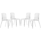 LeisureMod Murray Waterfall Edge Design Acrylic Dining Chair with Sleek Molded Seat, Modern Style for Kitchen, Dining Room, Office, Lounge, or Cafe