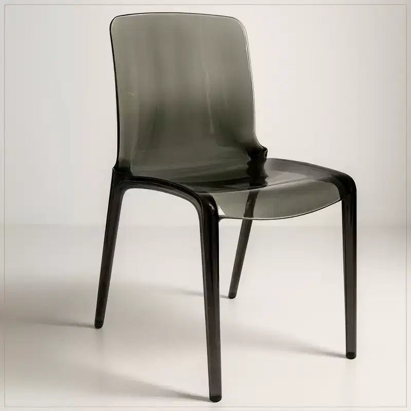 LeisureMod Silla de Comedor de Acrílico con Diseño de Borde en Cascada Murray con Elegante Asiento Moldeado, Estilo Moderno para Cocina, Comedor, Oficina, Sala de Estar o Cafetería
