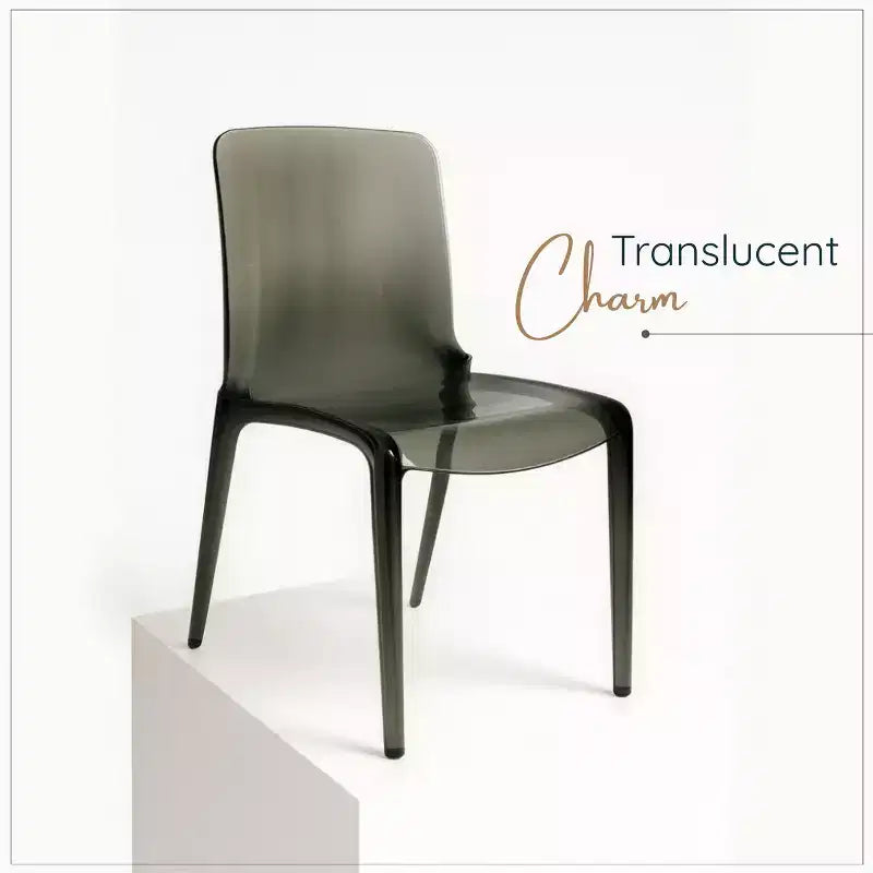 LeisureMod Silla de Comedor de Acrílico con Diseño de Borde en Cascada Murray con Elegante Asiento Moldeado, Estilo Moderno para Cocina, Comedor, Oficina, Sala de Estar o Cafetería