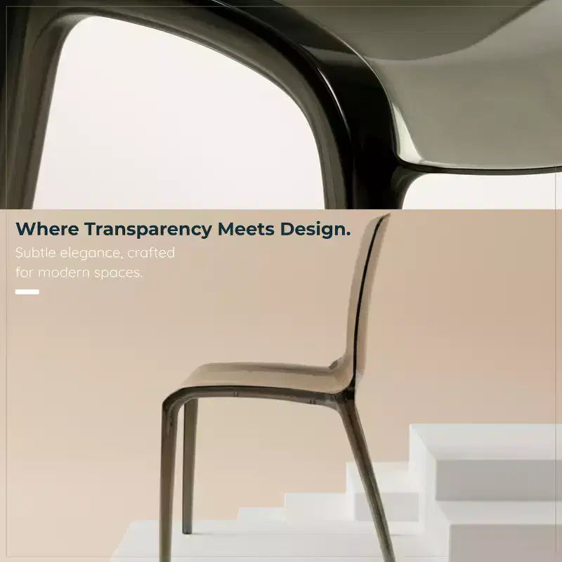 LeisureMod Silla de Comedor de Acrílico con Diseño de Borde en Cascada Murray con Elegante Asiento Moldeado, Estilo Moderno para Cocina, Comedor, Oficina, Sala de Estar o Cafetería