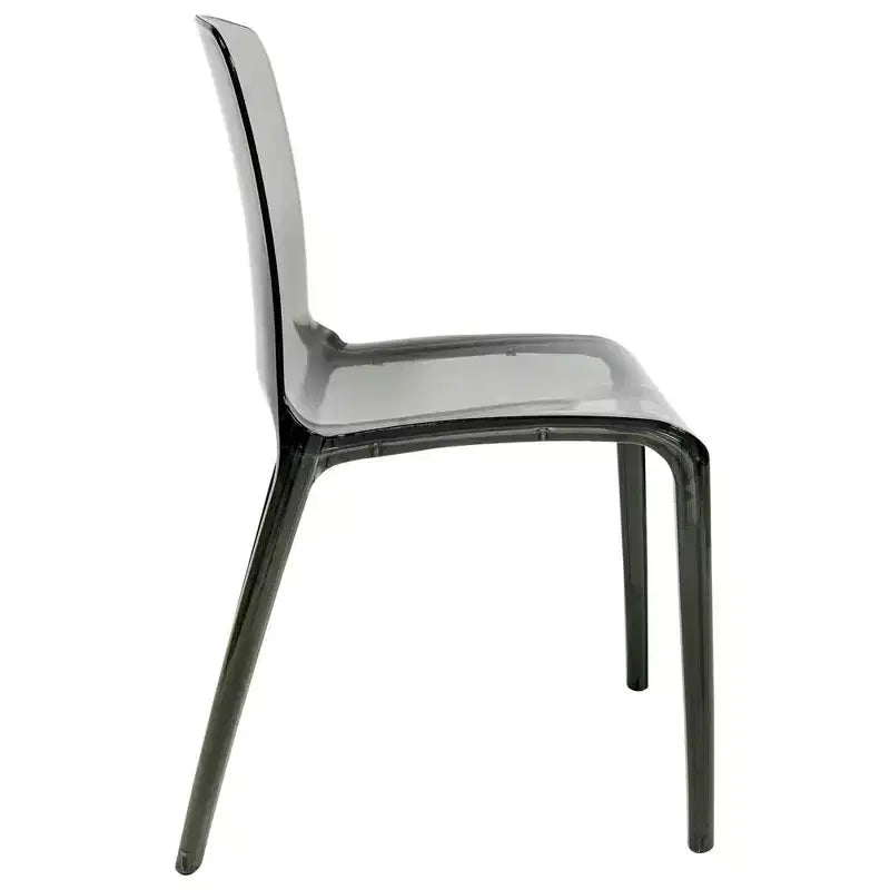 LeisureMod Silla de Comedor de Acrílico con Diseño de Borde en Cascada Murray con Elegante Asiento Moldeado, Estilo Moderno para Cocina, Comedor, Oficina, Sala de Estar o Cafetería