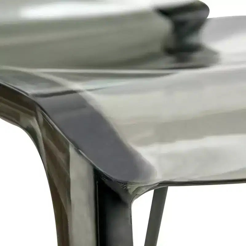 LeisureMod Silla de Comedor de Acrílico con Diseño de Borde en Cascada Murray con Elegante Asiento Moldeado, Estilo Moderno para Cocina, Comedor, Oficina, Sala de Estar o Cafetería