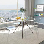 LeisureMod Silla de Comedor de Acrílico con Diseño de Borde en Cascada Murray con Elegante Asiento Moldeado, Estilo Moderno para Cocina, Comedor, Oficina, Sala de Estar o Cafetería