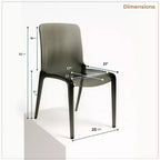 LeisureMod Silla de Comedor de Acrílico con Diseño de Borde en Cascada Murray con Elegante Asiento Moldeado, Estilo Moderno para Cocina, Comedor, Oficina, Sala de Estar o Cafetería