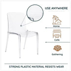 LeisureMod Silla de Comedor de Acrílico con Diseño de Borde en Cascada Murray con Elegante Asiento Moldeado, Estilo Moderno para Cocina, Comedor, Oficina, Sala de Estar o Cafetería