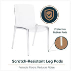 LeisureMod Silla de Comedor de Acrílico con Diseño de Borde en Cascada Murray con Elegante Asiento Moldeado, Estilo Moderno para Cocina, Comedor, Oficina, Sala de Estar o Cafetería