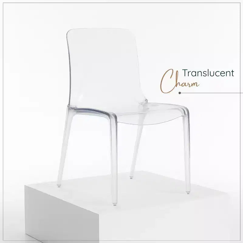 LeisureMod Silla de Comedor de Acrílico con Diseño de Borde en Cascada Murray con Elegante Asiento Moldeado, Estilo Moderno para Cocina, Comedor, Oficina, Sala de Estar o Cafetería