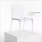 LeisureMod Silla de Comedor de Acrílico con Diseño de Borde en Cascada Murray con Elegante Asiento Moldeado, Estilo Moderno para Cocina, Comedor, Oficina, Sala de Estar o Cafetería