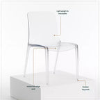 LeisureMod Silla de Comedor de Acrílico con Diseño de Borde en Cascada Murray con Elegante Asiento Moldeado, Estilo Moderno para Cocina, Comedor, Oficina, Sala de Estar o Cafetería