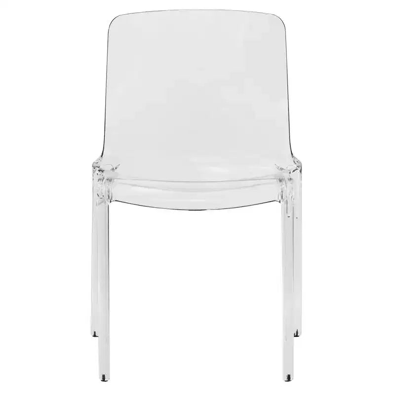 LeisureMod Silla de Comedor de Acrílico con Diseño de Borde en Cascada Murray con Elegante Asiento Moldeado, Estilo Moderno para Cocina, Comedor, Oficina, Sala de Estar o Cafetería