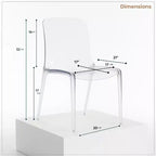 LeisureMod Silla de Comedor de Acrílico con Diseño de Borde en Cascada Murray con Elegante Asiento Moldeado, Estilo Moderno para Cocina, Comedor, Oficina, Sala de Estar o Cafetería