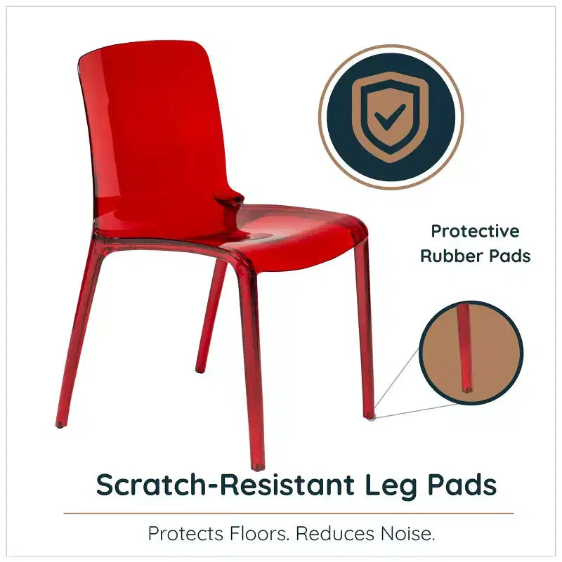 LeisureMod Silla de Comedor de Acrílico con Diseño de Borde en Cascada Murray con Elegante Asiento Moldeado, Estilo Moderno para Cocina, Comedor, Oficina, Sala de Estar o Cafetería