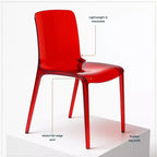 LeisureMod Silla de Comedor de Acrílico con Diseño de Borde en Cascada Murray con Elegante Asiento Moldeado, Estilo Moderno para Cocina, Comedor, Oficina, Sala de Estar o Cafetería