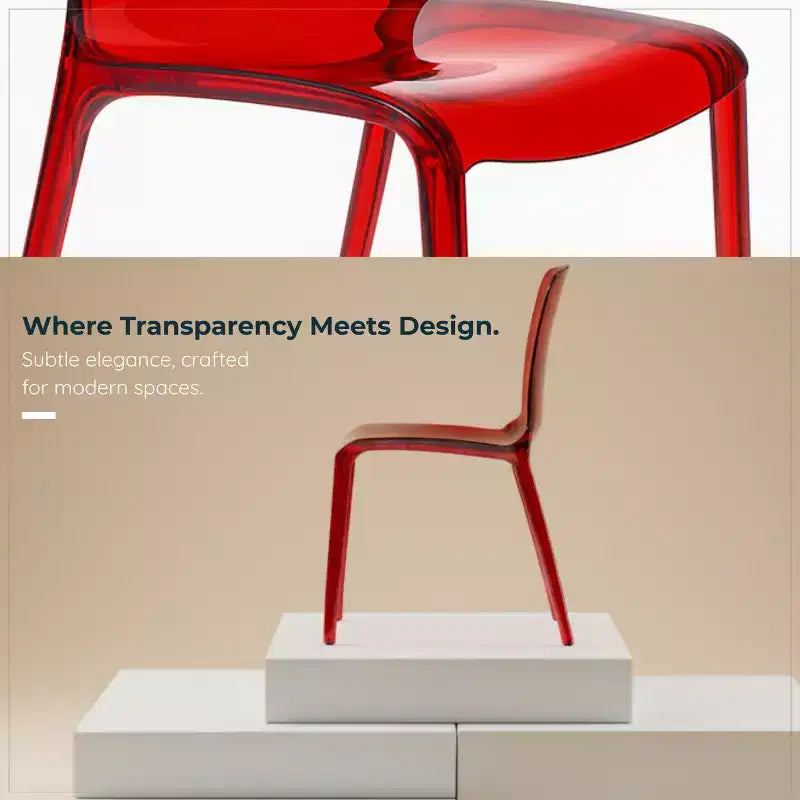 LeisureMod Silla de Comedor de Acrílico con Diseño de Borde en Cascada Murray con Elegante Asiento Moldeado, Estilo Moderno para Cocina, Comedor, Oficina, Sala de Estar o Cafetería