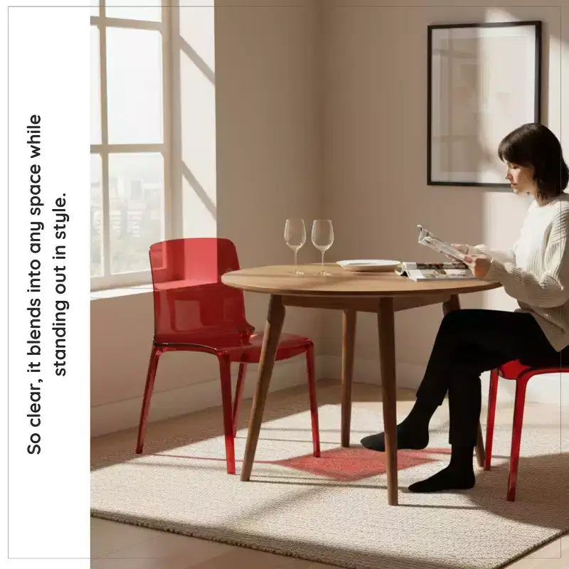 LeisureMod Silla de Comedor de Acrílico con Diseño de Borde en Cascada Murray con Elegante Asiento Moldeado, Estilo Moderno para Cocina, Comedor, Oficina, Sala de Estar o Cafetería