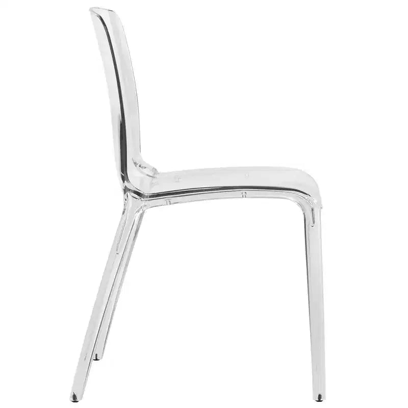 LeisureMod Silla de Comedor de Acrílico con Diseño de Borde en Cascada Murray con Elegante Asiento Moldeado, Estilo Moderno para Cocina, Comedor, Oficina, Sala de Estar o Cafetería