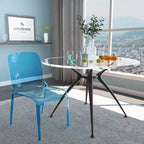 LeisureMod Silla de Comedor de Acrílico con Diseño de Borde en Cascada Murray con Elegante Asiento Moldeado, Estilo Moderno para Cocina, Comedor, Oficina, Sala de Estar o Cafetería