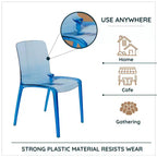 LeisureMod Silla de Comedor de Acrílico con Diseño de Borde en Cascada Murray con Elegante Asiento Moldeado, Estilo Moderno para Cocina, Comedor, Oficina, Sala de Estar o Cafetería