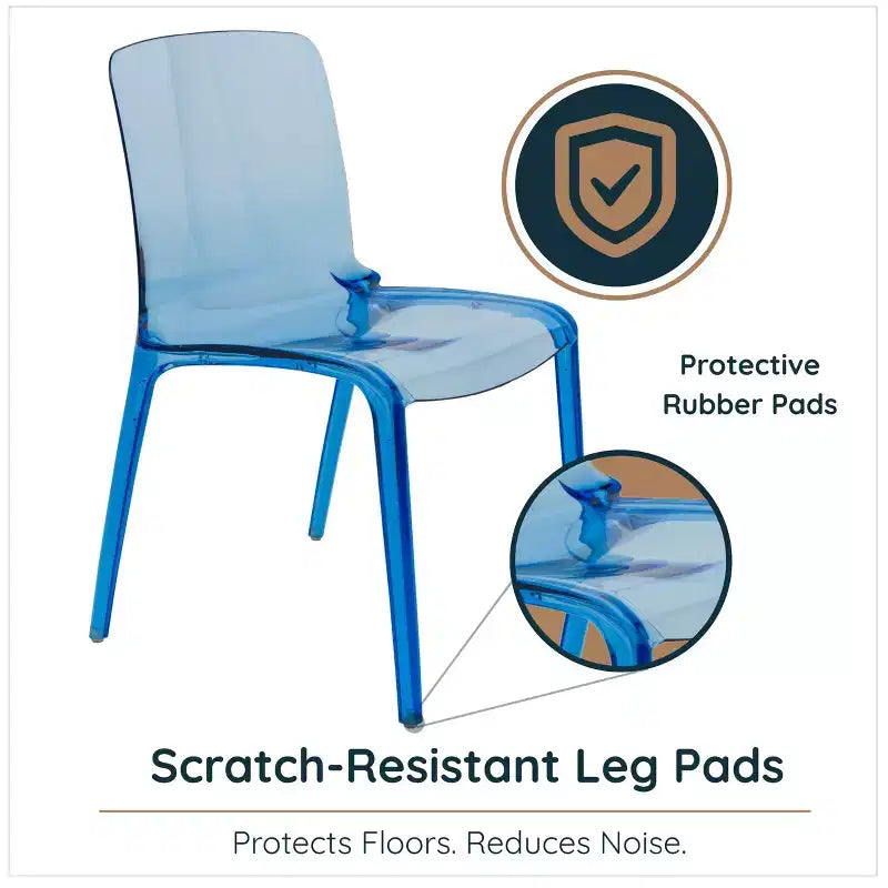 LeisureMod Silla de Comedor de Acrílico con Diseño de Borde en Cascada Murray con Elegante Asiento Moldeado, Estilo Moderno para Cocina, Comedor, Oficina, Sala de Estar o Cafetería