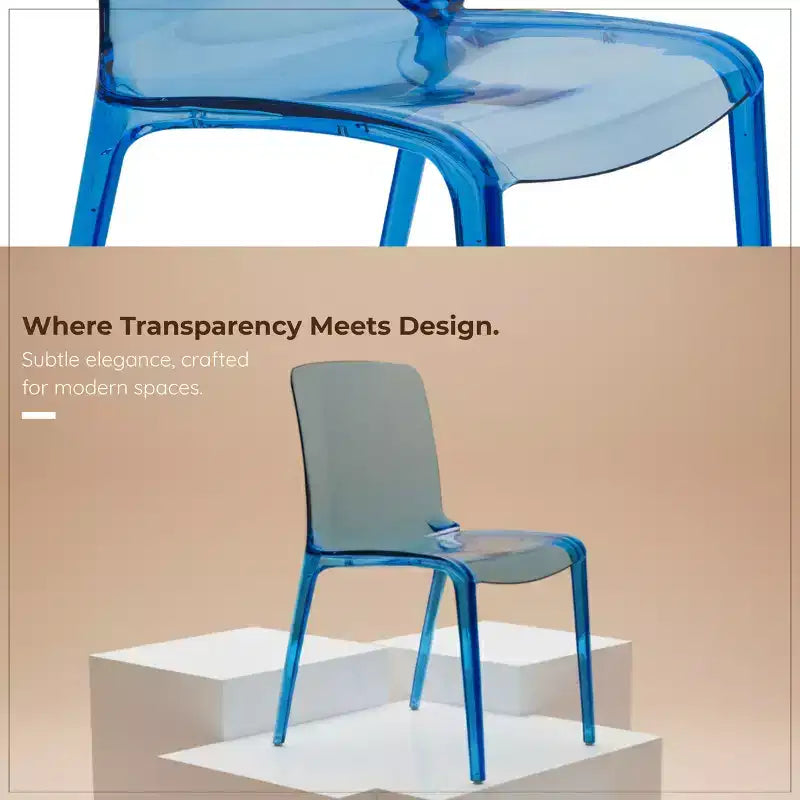 LeisureMod Silla de Comedor de Acrílico con Diseño de Borde en Cascada Murray con Elegante Asiento Moldeado, Estilo Moderno para Cocina, Comedor, Oficina, Sala de Estar o Cafetería