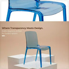 LeisureMod Silla de Comedor de Acrílico con Diseño de Borde en Cascada Murray con Elegante Asiento Moldeado, Estilo Moderno para Cocina, Comedor, Oficina, Sala de Estar o Cafetería