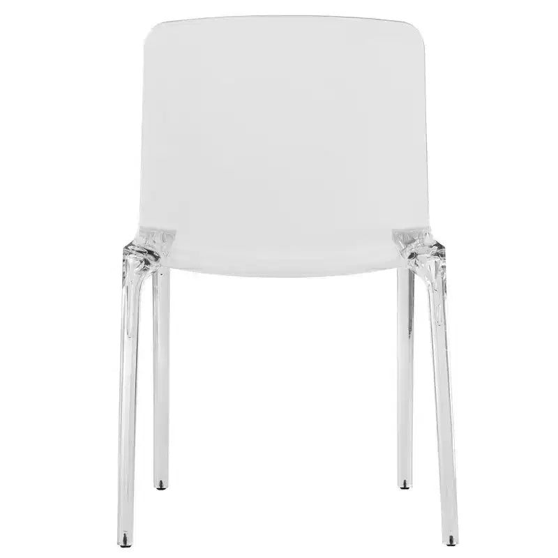 LeisureMod Silla de Comedor de Acrílico con Diseño de Borde en Cascada Murray con Elegante Asiento Moldeado, Estilo Moderno para Cocina, Comedor, Oficina, Sala de Estar o Cafetería