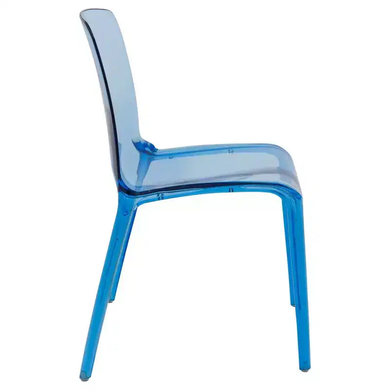 LeisureMod Silla de Comedor de Acrílico con Diseño de Borde en Cascada Murray con Elegante Asiento Moldeado, Estilo Moderno para Cocina, Comedor, Oficina, Sala de Estar o Cafetería