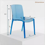 LeisureMod Silla de Comedor de Acrílico con Diseño de Borde en Cascada Murray con Elegante Asiento Moldeado, Estilo Moderno para Cocina, Comedor, Oficina, Sala de Estar o Cafetería