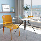LeisureMod Silla de Comedor de Acrílico con Diseño de Borde en Cascada Murray con Elegante Asiento Moldeado, Estilo Moderno para Cocina, Comedor, Oficina, Sala de Estar o Cafetería