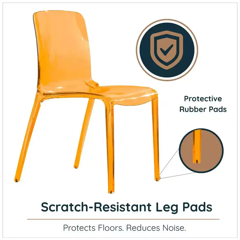 LeisureMod Silla de Comedor de Acrílico con Diseño de Borde en Cascada Murray con Elegante Asiento Moldeado, Estilo Moderno para Cocina, Comedor, Oficina, Sala de Estar o Cafetería