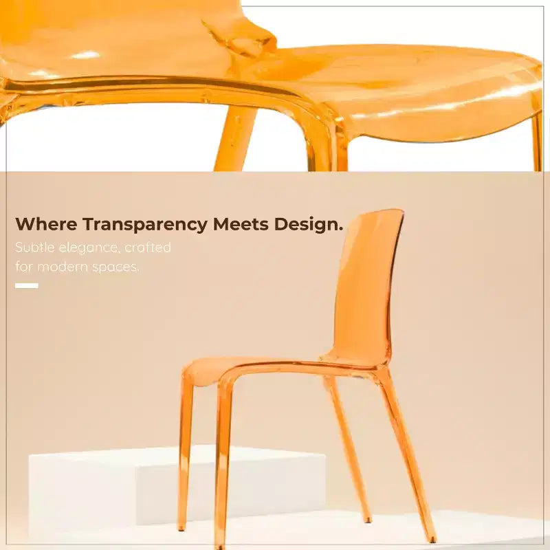 LeisureMod Silla de Comedor de Acrílico con Diseño de Borde en Cascada Murray con Elegante Asiento Moldeado, Estilo Moderno para Cocina, Comedor, Oficina, Sala de Estar o Cafetería