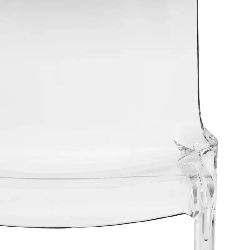 LeisureMod Silla de Comedor de Acrílico con Diseño de Borde en Cascada Murray con Elegante Asiento Moldeado, Estilo Moderno para Cocina, Comedor, Oficina, Sala de Estar o Cafetería