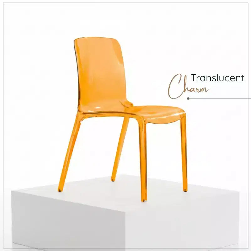 LeisureMod Silla de Comedor de Acrílico con Diseño de Borde en Cascada Murray con Elegante Asiento Moldeado, Estilo Moderno para Cocina, Comedor, Oficina, Sala de Estar o Cafetería