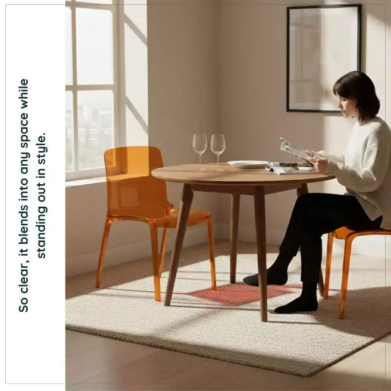 LeisureMod Silla de Comedor de Acrílico con Diseño de Borde en Cascada Murray con Elegante Asiento Moldeado, Estilo Moderno para Cocina, Comedor, Oficina, Sala de Estar o Cafetería