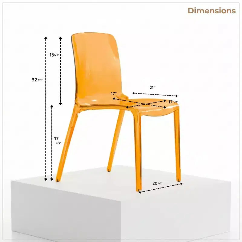 LeisureMod Silla de Comedor de Acrílico con Diseño de Borde en Cascada Murray con Elegante Asiento Moldeado, Estilo Moderno para Cocina, Comedor, Oficina, Sala de Estar o Cafetería