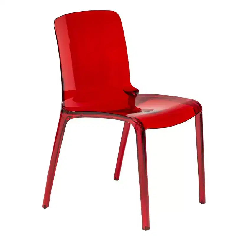 LeisureMod Silla de Comedor de Acrílico con Diseño de Borde en Cascada Murray con Elegante Asiento Moldeado, Estilo Moderno para Cocina, Comedor, Oficina, Sala de Estar o Cafetería