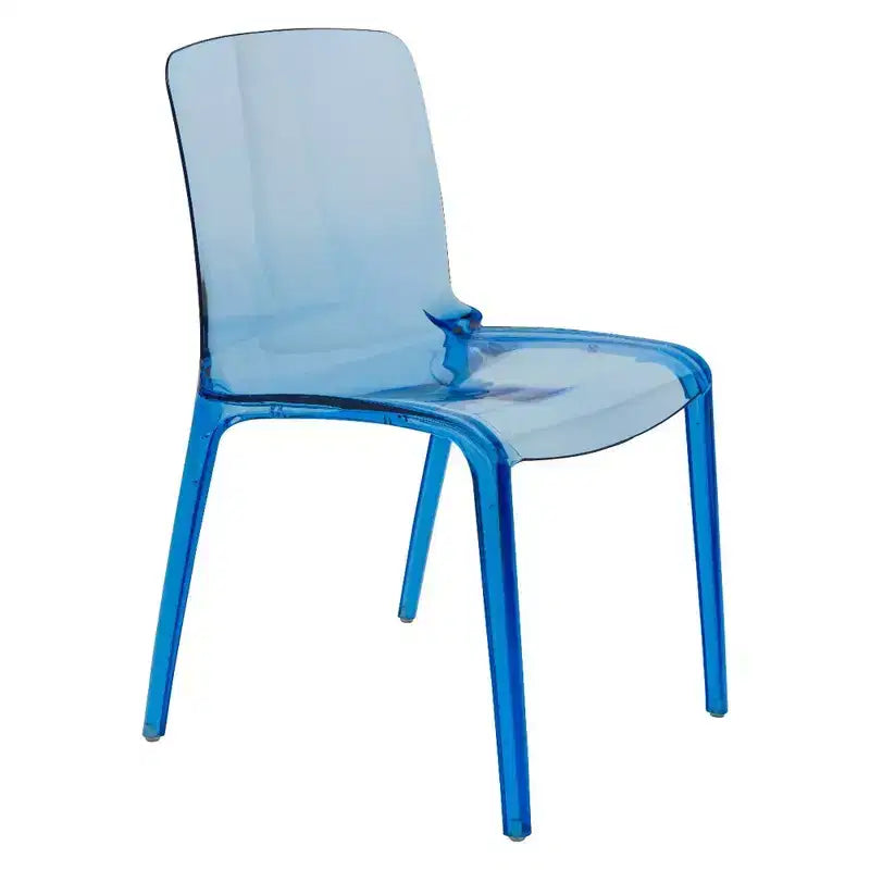 LeisureMod Silla de Comedor de Acrílico con Diseño de Borde en Cascada Murray con Elegante Asiento Moldeado, Estilo Moderno para Cocina, Comedor, Oficina, Sala de Estar o Cafetería