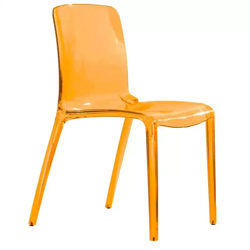 LeisureMod Silla de Comedor de Acrílico con Diseño de Borde en Cascada Murray con Elegante Asiento Moldeado, Estilo Moderno para Cocina, Comedor, Oficina, Sala de Estar o Cafetería