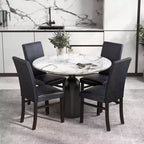 Costway Juego de Sillas de Comedor Tapizadas de 2/4 Piel Sintética Patas de Madera Maciza de Caucho Sin Brazos