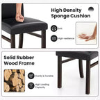 Costway Juego de Sillas de Comedor Tapizadas de 2/4 Piel Sintética Patas de Madera Maciza de Caucho Sin Brazos