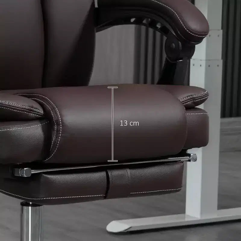 Sillón de oficina de masaje Vinsetto con calor, altura ajustable y reposapiés, silla de escritorio cómoda de cuero PU