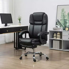 Sillón de oficina de masaje Vinsetto con calor, altura ajustable y reposapiés, silla de escritorio cómoda de cuero PU